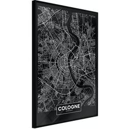 Arkiio Affisch Dark Map of Cologne [Poster] 40x60 Poster